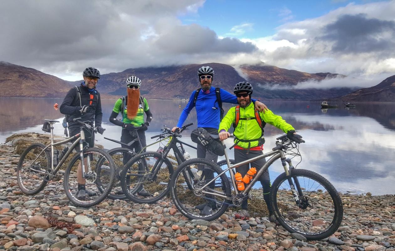 Mountain bikers loch view