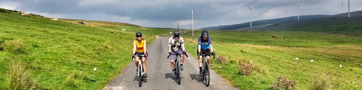 Cycling on narrow country road