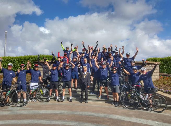 Cycling event group photo Morecambe