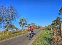 Cycling on a quiet road Norfolk