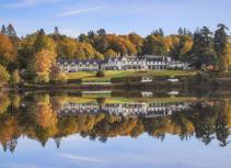 Hotel reflection on Loch Faskally