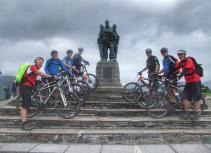 Mountain bikers at Commando Monument