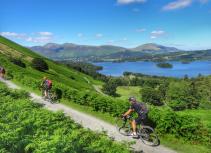 Mountain bikers at Derwent Water