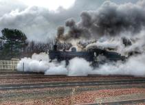 Steam locomotive in action