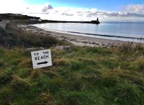 Beach direction signage
