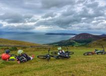 Bikers enjoying a coastal view