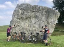 Bikers at historic rock Avebury
