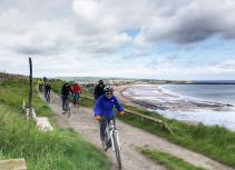 Biking along coastal path