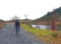 Biking by Andy Goldsworthy sculpture