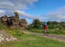 Biking in Brimham Rocks landscape