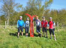 Biking group signpost