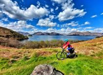 Biking with a lake view