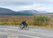 Biking in scenic landscape