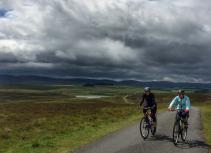 Biking in vast landscape