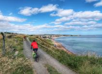 Cycling coastal trail scenery