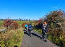 Cycling in countryside in Autumn