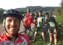 Cycling group selfie