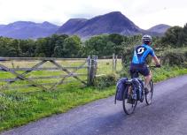 Cycling through scenic mountains
