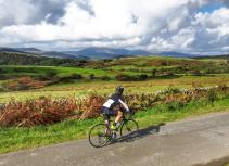 Cyclist landscape Scotland