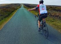 Cyclist on rural road