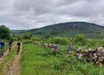 Gravel biking green landscape 