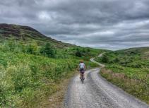 Gravel biking hillside path