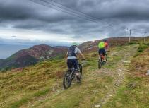 Mountain biker on coastal path