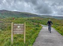 mountain biking trail welcome sign