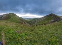 Mountainous landscape green hills