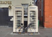 White telephone boxes Beverley